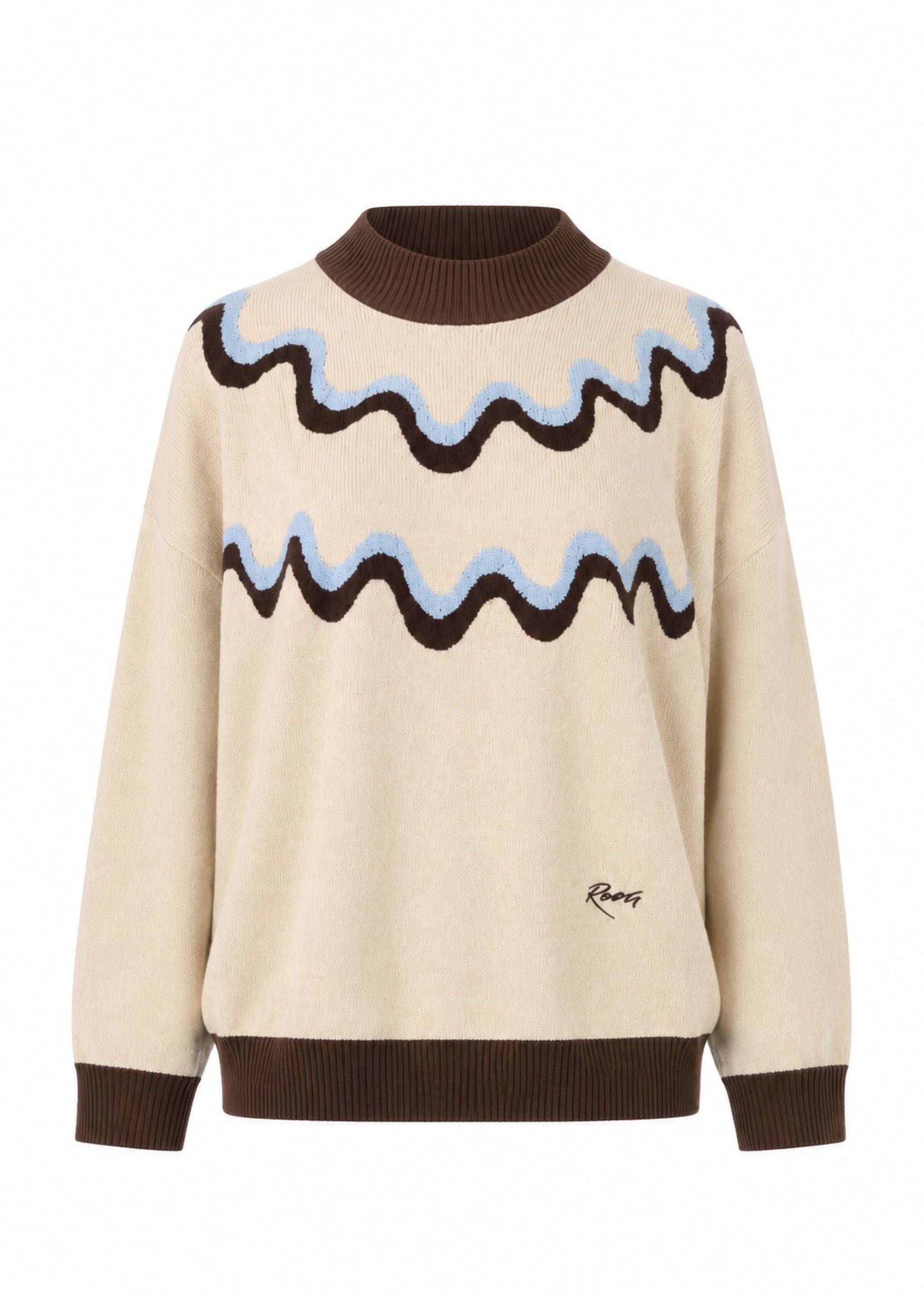 Wave Knit | Cream & Blue