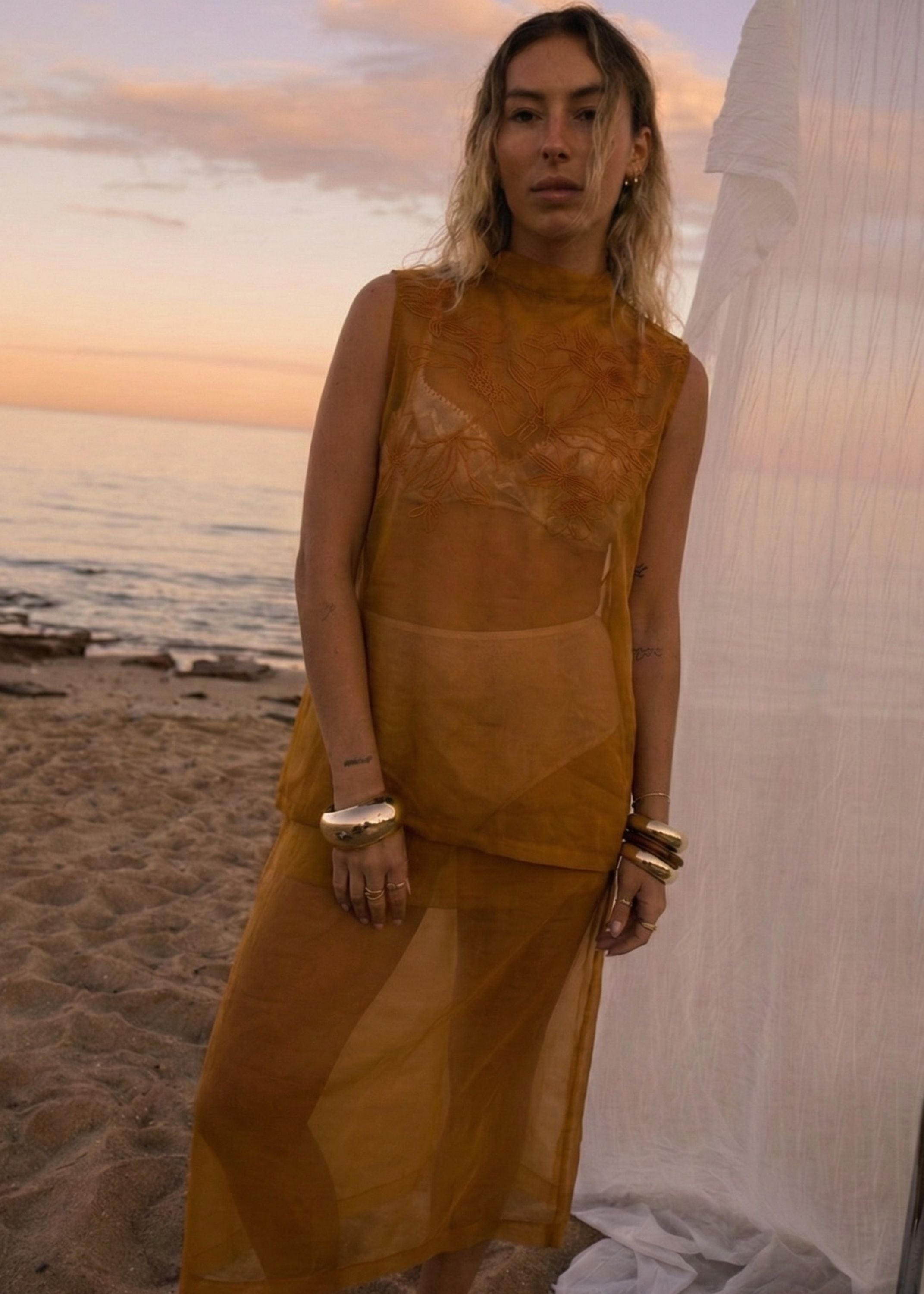 Serena Midi Skirt | Caramel