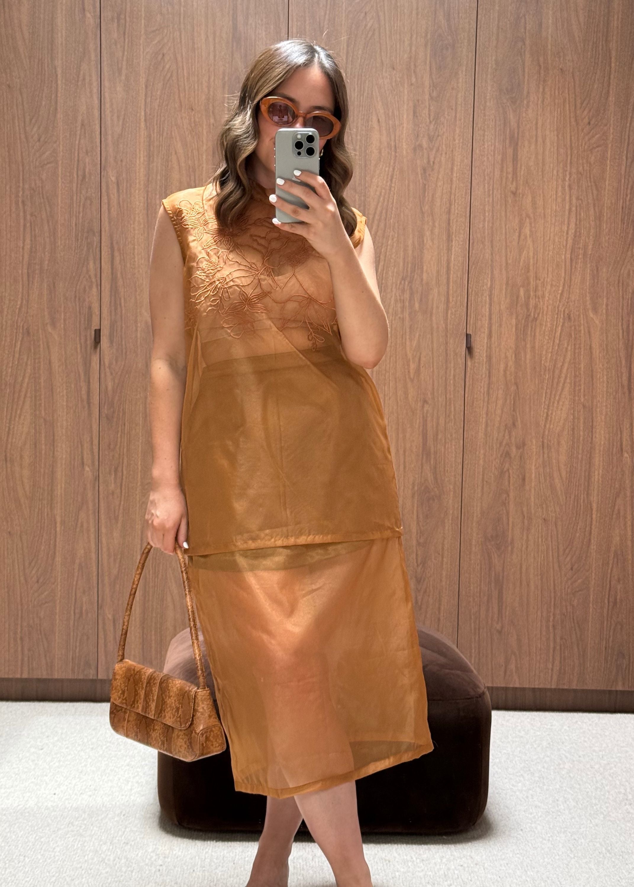 Serena Midi Skirt | Caramel