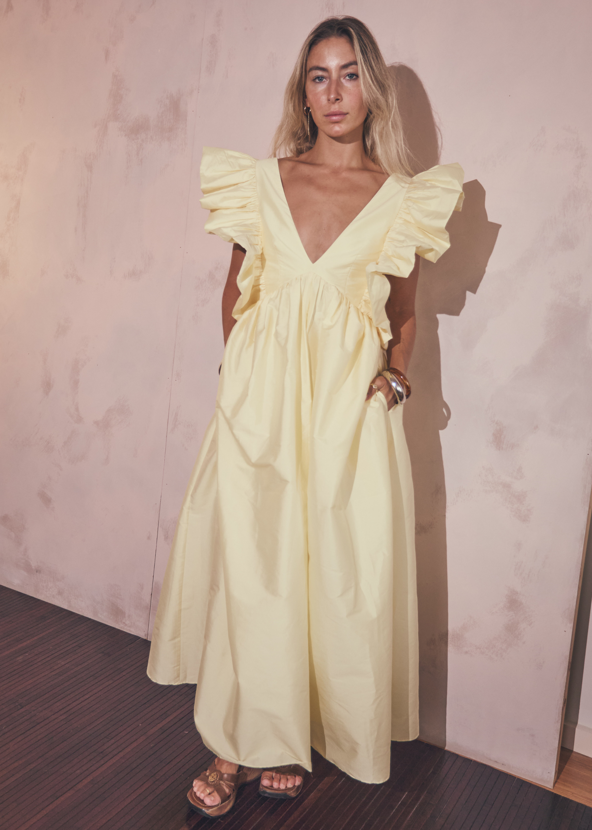 Bailey midi, Lemon | Custom Made Silk, Event Dress - Rooh Collective