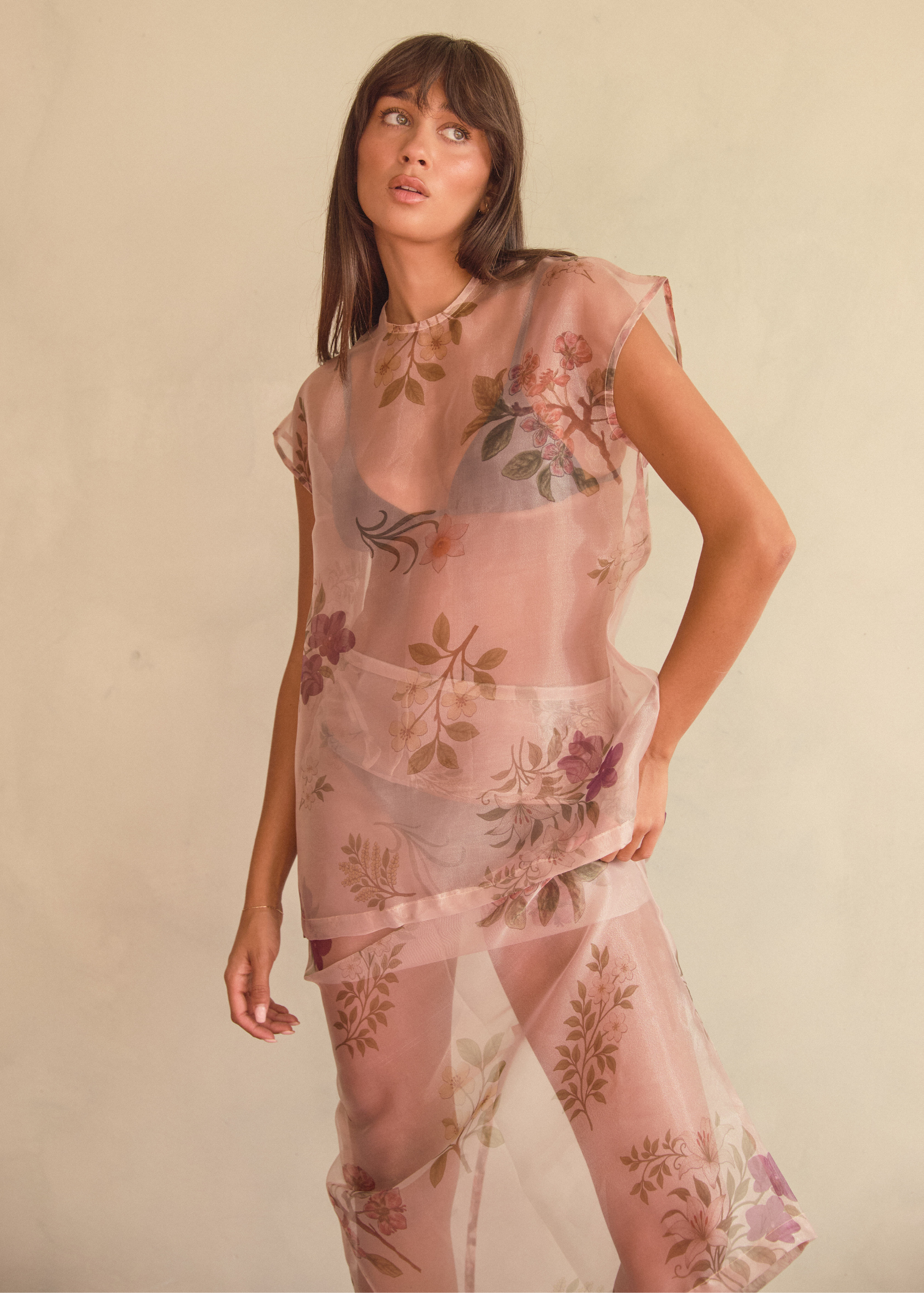 Casey Top | Cream Floret