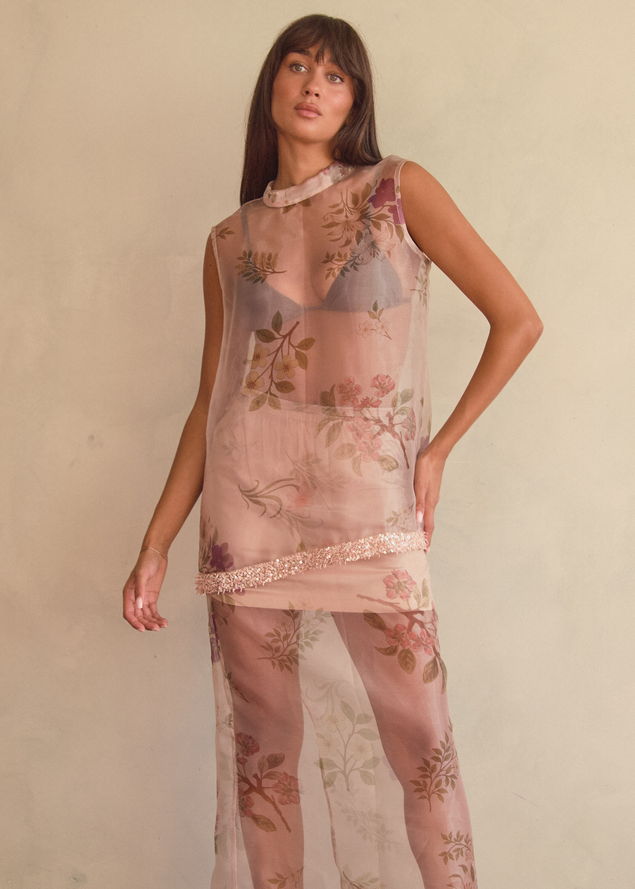 Lola Top | Cream Floret