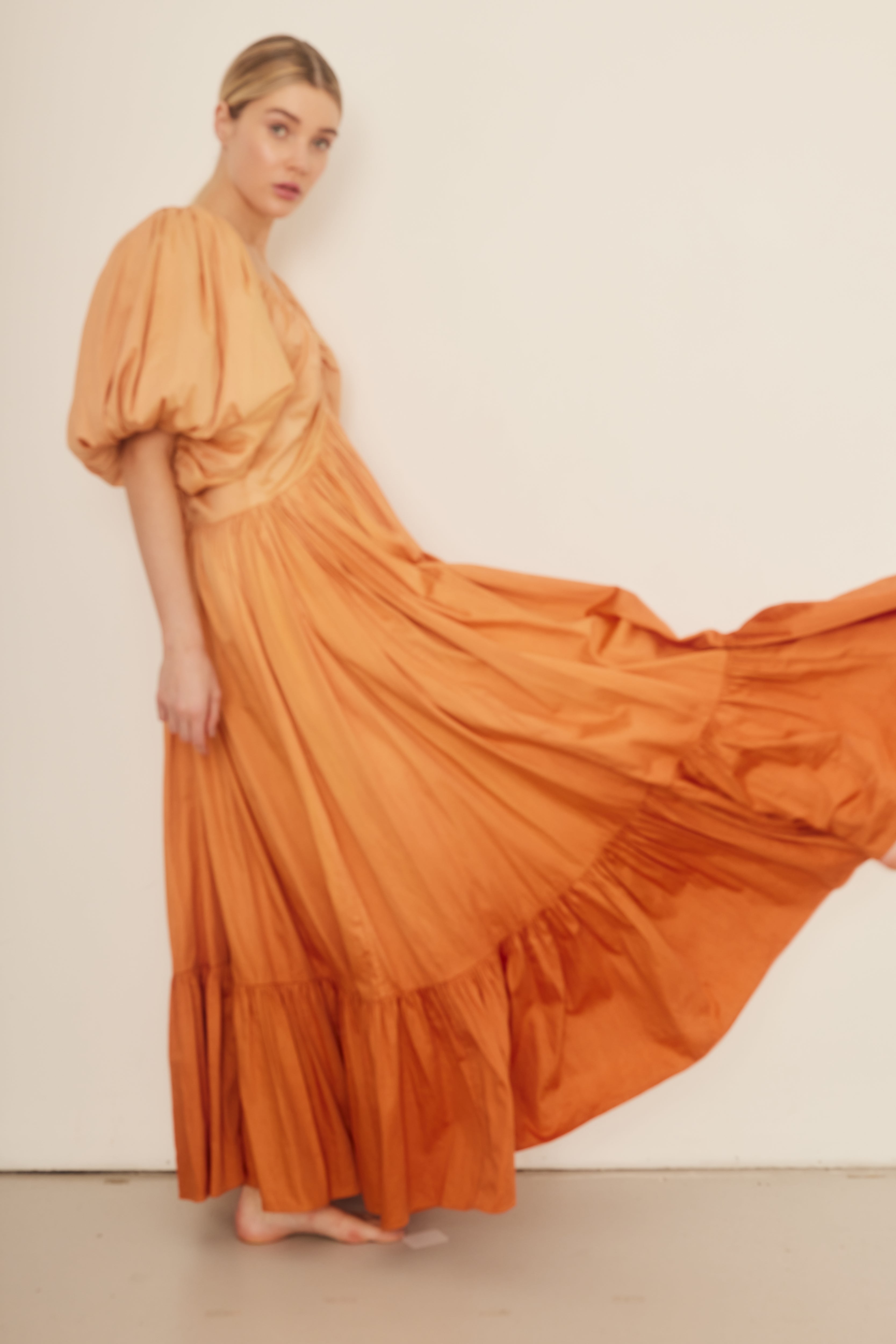 Birthday Gown in Orange Ombré - Women's Maxi Dresses & Off the Shoulder Gowns by Rooh Collective