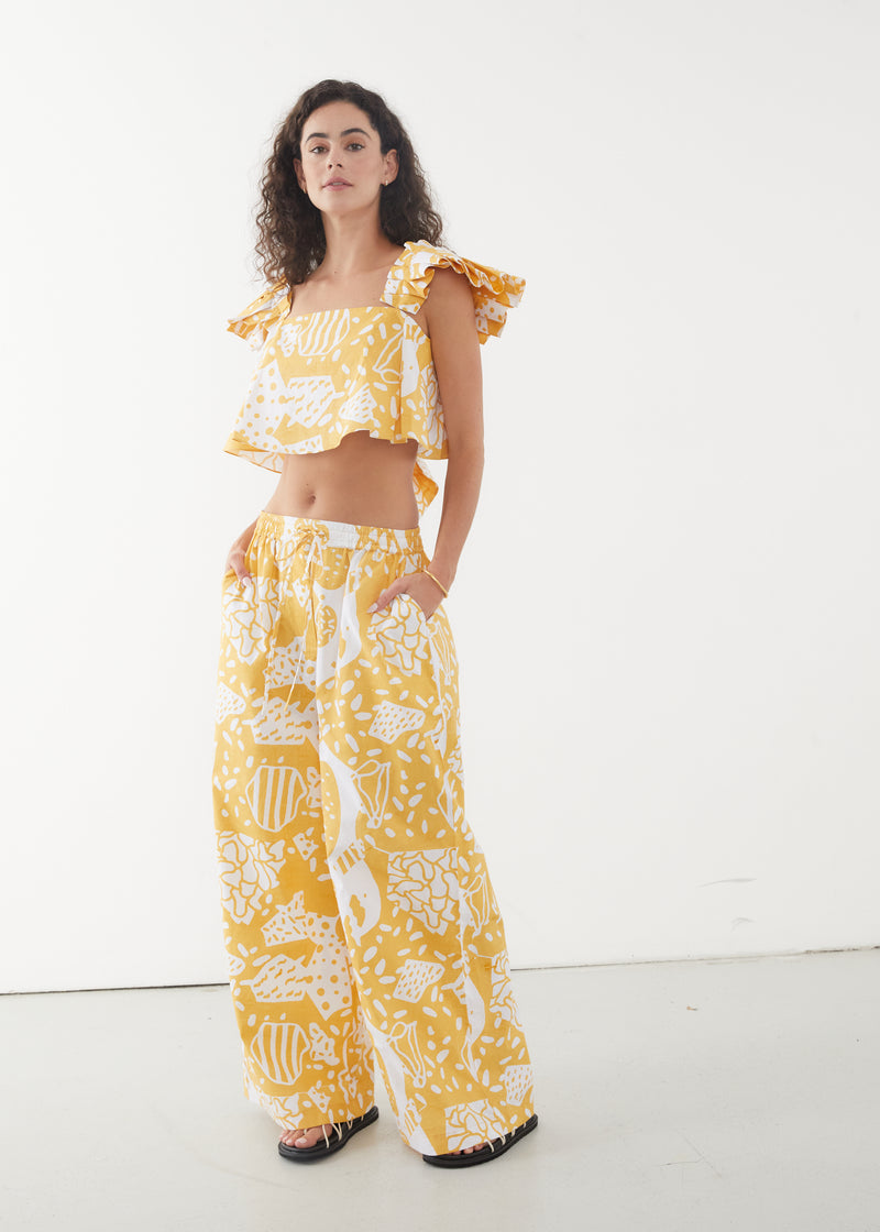 Aloe Top in Cleo Print, Luxury and  Ethically Made Women's Tops Ethically Made Women's Tops