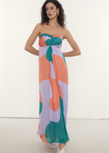 Bea Strapless Maxi Dress in Abstract, Shop Rooh Collective for sustainable dresses