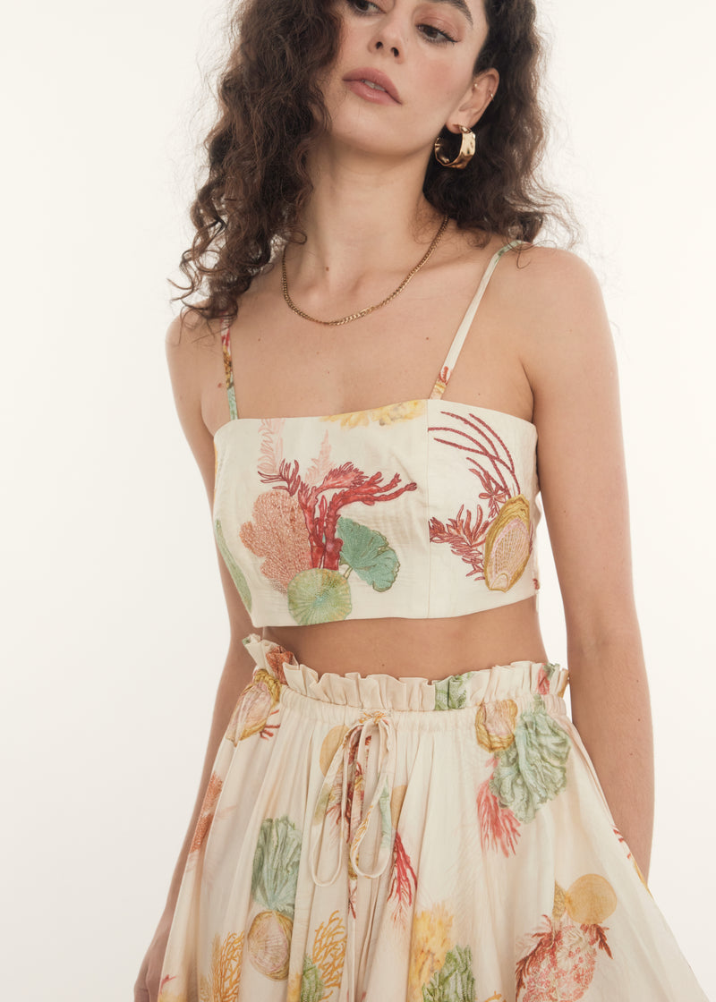 La Mer Summer Crop Top Co-ord, Rooh Collective