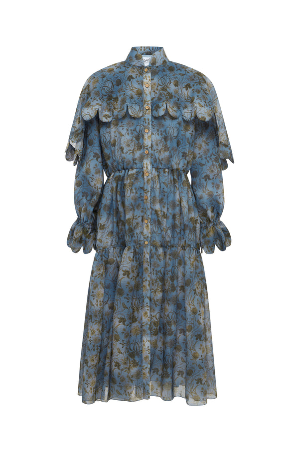 Alyssa Cape Dress | Blue Floral