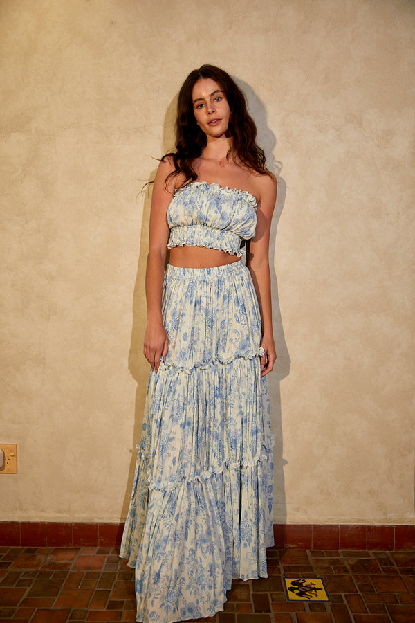 Flora Maxi Skirt | Blue