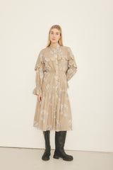 Alyssa Cape Dress | Beige Floral